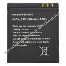 Helyettes�t� Akkumul�tor Bea-Fon SL550 mobiltelefon 3,7V 1000mAh Li-Ion