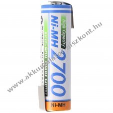 Panasonic BK-3HGAE AA Mignon ceruza Akkumul�tor 1,2V 2700mAh 1db/csomag Z-form�j� forrf�llel NiMH