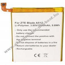 Helyettes�t� Akkumul�tor ZTE BA910 3,85V 2500mAh Li-Polymer