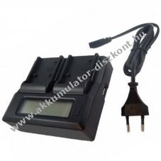 2 fi�kos gyors akkumul�tor t�lt�  + t�lt�s kijelz� kompatibilis Olympus BLH-1 Akku