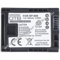Helyettes�t� Akkumul�tor Canon BP-808 7,4V 830mAh Li-ion