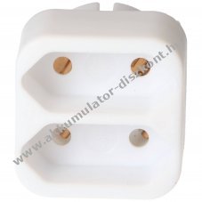 Multistekker 2x Euro feh�r 2-csatlakoz�s aljzatadapter