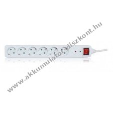 T�lfesz�lts�gv�dett eloszt� 6x f�ldelt aljzat 1,4m k�bel kapcsol� feh�r
