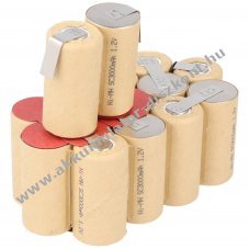 Helyettes�t� Akkumul�tor Meistercraft MBR180-22D szersz�mg�p Akkumul�torpakk 18V 3000mAh saj�t be�p�t�shez NiMH