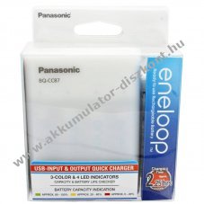 Panasonic eneloop BQ-CC87 USB t�lt� 4x eneloop AA 1,2V 1900mAh Akkumul�tordoboz AAA/AA NiMH