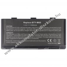 Helyettes�t� Akkumul�tor BTY-M6D MD97625 MEDION MD97654 Erazer X6813 MSI E6603