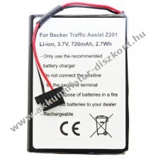Helyettes�t� Akkumul�tor Becker Traffic Assist Z201 3,7V 720mAh Li-ion