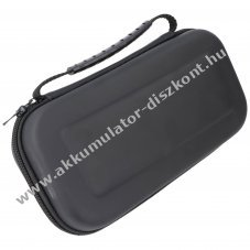 Hordt�ska Nintendo Switch Lite fekete p�rn�zott t�rol�t�ska h�l�s rekesszel