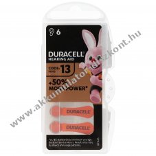 Duracell hall�k�sz�l�k elem DA 13 AC 1,4V 290mAh Zn/Luft