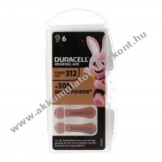 Duracell DA312 hall�k�sz�l�k elem 1,4V 160mAh 6db/csomag Zn/Luft