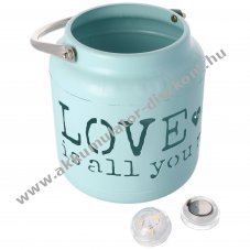 Eazyuse LED l�mp�s t�rkiz Love is all you need kerek m�csestart� 3 LED 2xCR2032