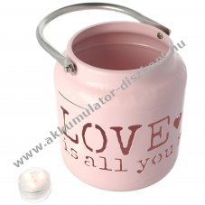Eazyuse LED m�cses Love is all you need vil�gos r�zsasz�n kerek 3 feh�r LED 2db CR2032