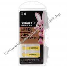 Duracell DA 10 AC hall�k�sz�l�k elem 1,4V 105mAh Zn/Luft