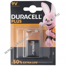 Duracell Plus 9V 6LR61 1db/csomag hagyom�nyos elem alk�li