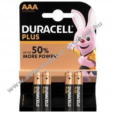 Duracell Plus AAA (mikro) 4db/csomag hagyom�nyos elem