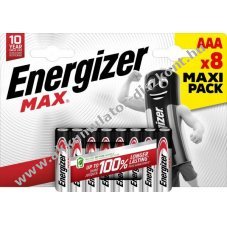 Energizer AAA (mikro) LR03 1.5V Max 8db/csomag hagyom�nyos elem alk�li