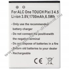 Helyettes�t� Akkumul�tor Alcatel One Touch Pixi 3 4.5 mobiltelefon 3,8V 1700mAh 6,5Wh Li-Ion
