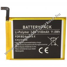 Helyettes�t� Akkumul�tor mobiltelefon BQ Aquaris X 3,8V 3100mAh Li-Polymer