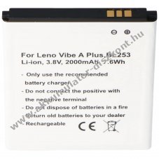 Helyettes�t� Akkumul�tor mobiltelefon Lenovo Vibe A Plus BL253 SB18C01336 3,8V 2000mAh Li-Ion