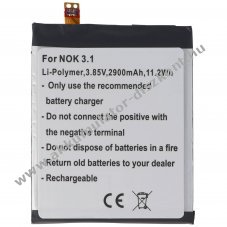 Helyettes�t� Akkumul�tor Nokia 3.1 Li-Polymer 3,85V 2900mAh 11,2Wh be�p�tett szersz�m n�lk�l