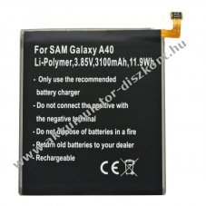 Helyettes�t� Akkumul�tor Samsung Galaxy A40 3,85V 3100mAh Li-Polymer