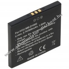 Helyettes�t� Akkumul�tor Hyundai MB-D1000 mobiltelefon 3,7V 500mAh 1,8Wh Li-ion