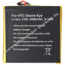 Helyettes�t� Akkumul�tor HTC Desire Eye mobiltelefon 3,8V 2400mAh 9,1Wh be�p�tett Li-Ion