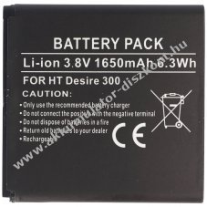 Helyettes�t� Akkumul�tor mobiltelefon HTC Desire300 3,8V 1650mAh 35H00190-09M99H11368-00BA-S950BP6A100LiIon