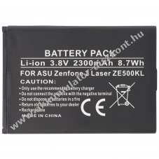 Helyettes�t� Akkumul�tor Asus Zenfone 2 Laser ZE500KL mobiltelefon 3,8V 2300mAh 8,7Wh Li-Ion