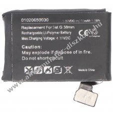 Helyettes�t� Akkumul�tor Apple Watch 3 38mm okos�ra be�p�tett 3,82V 270mAh 1,0Wh Li-Polymer