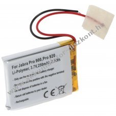 Helyettes�t� Akkumul�tor Jabra Pro 900 Pro 920 3,7V 250mAh Li-Polymer