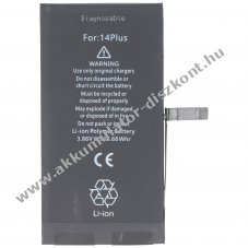 Helyettes�t� Akkumul�tor Apple iPhone 14 Plus Li-Polymer 3,86V 4325mAh 16,68Wh szersz�m n�lk�l