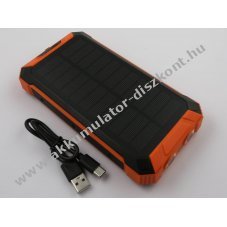 Powerbank kemping 20000mAh narancs Li-ion