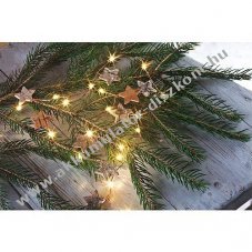 Hellum LED f�nyf�z�r fa csillagokkal 20LED 0,95m 1,47m melegfeh�r 2xAA Mignon ceruza 520460