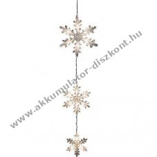 Konstsmide LED f�nyf�gg�ny 3 akril h�pehely 6132-103 melegfeh�r 15LED elemes IP44 70cm