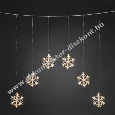 Konstsmide LED f�nyf�gg�ny h�pelyhekkel 48 LED melegfeh�r 24V IP44 6 akril h�pehely O15cm 4044-103