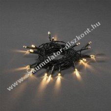 Konstsmide LED f�nyf�z�r 30 LED melegfeh�r 1469-100 4,35m timer 3x Mignon ceruza elemek n�lk�l