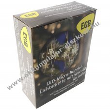 EGB LED mikro csillag f�nyf�z�r 200 LED 10 sz�l 12V IP44 melegfeh�r