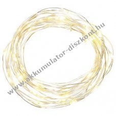 EGB Micro LED f�nyf�z�r 40LED melegfeh�r id�z�t� ez�st huzal 4xAA elemmel