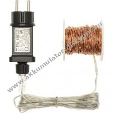 Lotti LED mikro f�nyf�z�r 400LED 20m melegfeh�r r�zsz�n� 12V IP44 45439