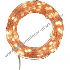 Lotti LED mikro f�nyf�z�r 200LED melegfeh�r 20m t�pegys�ggel 6V IP44 46788