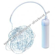 Lotti LED mikro f�nyf�z�r 100LED 9,9m ez�st feh�r f�ny t�vir�ny�t� PowerBank 1800mAh