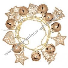 Lotti LED dekor�ci�s f�nyf�z�r 63358 pezsg�sz�n� 200LED 10m melegfeh�r 4,5V id�z�t� h�l�zati t�ppal