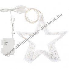 Lotti LED f�gg�ny 8 csillaggal 176LED melegfeh�r timer IP44 1,75m vil�g�t� hossz 6,75m 76426