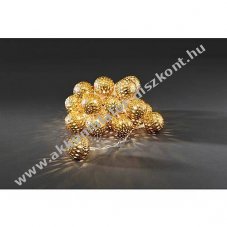 Konstsmide LED dekor�ci�s f�nyf�z�r arany f�m g�mb�k O4cm 3m 24LED 24V 3156-803
