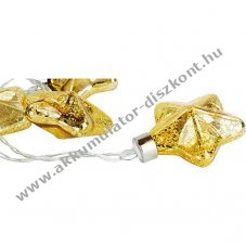 Riffelmacher & Weinberger LED d�szf�z�r 10 arany csillag 6,5x6,5cm 2xAA belt�ri melegfeh�r