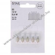 Star Trading E5 izz� 12V 0,6W 387-55 5db/csomag