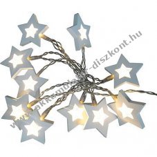 EGB LED d�szl�nc fa csillagok O5cm 10 LED melegfeh�r 1,4m id�z�t� elemmel m�k�d�