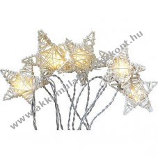 EGB LED dekor�ci�s f�nyf�z�r csillagok melegfeh�r 10LED id�z�t�vel