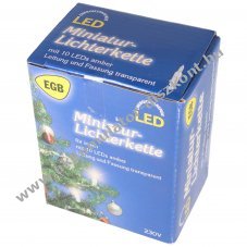 EGB LED f�nyf�z�r 10LED 230V 4,5W �tl�tsz� vezet�k borosty�n 1,8m vil�g�tott 3,3m teljes